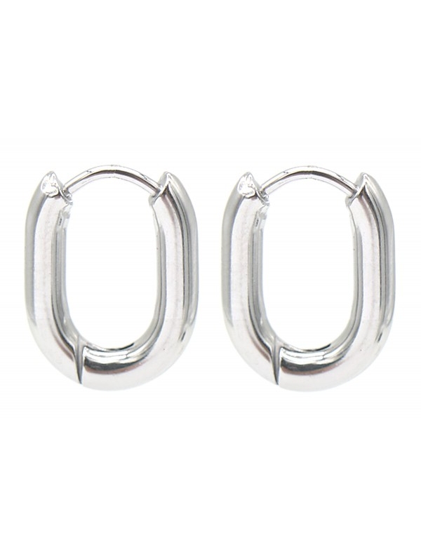S Steel Earrings 1.5x1cm Silver