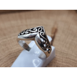 prachtige echt zilveren kroon ring. 