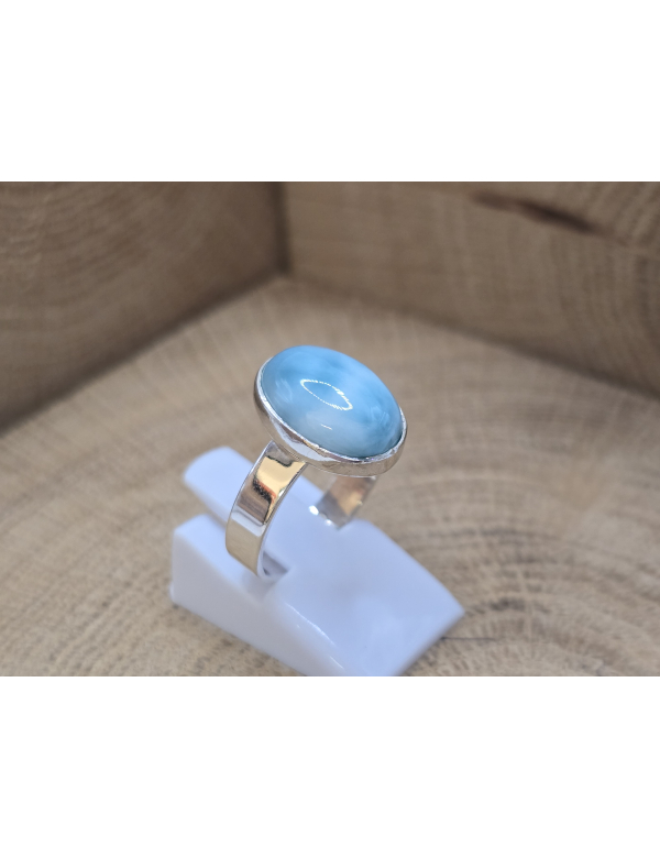 Echt zilveren ring met Larimar