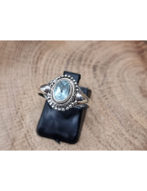  echt zilveren ring met topaas  