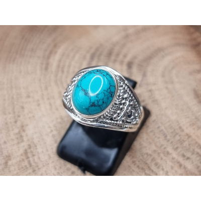 Echt zilveren ring met turkoois