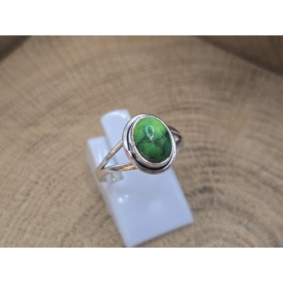 Echt Zilveren ring met Groene Koper Turquoise