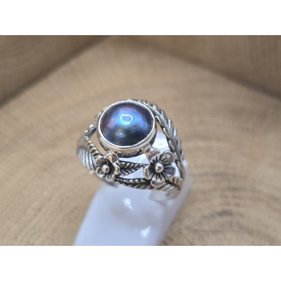 Echt zilveren ring met een parel