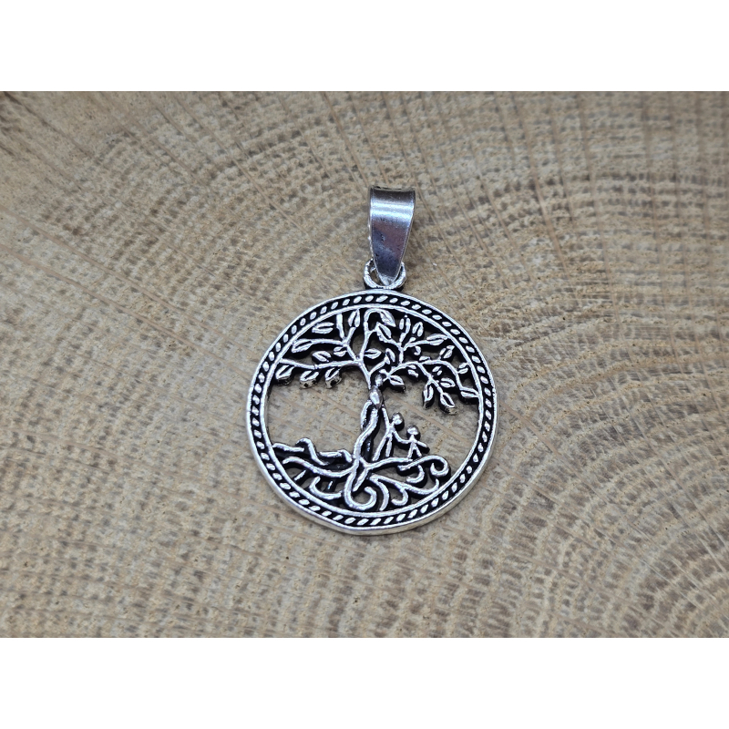 Echt zilveren hanger levensboom