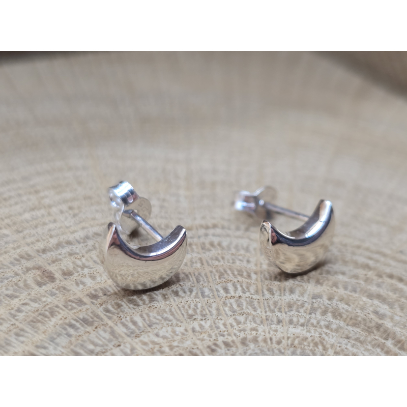 Echt zilveren oorbel stekers maantjes 