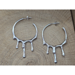 Echt zilveren oorbel stekers/hangers druipend 