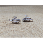 Echt zilveren oorbel stekers veertje 