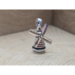 Echt zilveren bewegende windmolen hanger