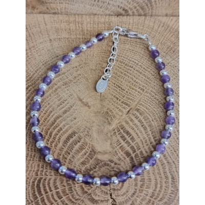 Echt zilveren armband met Amethist