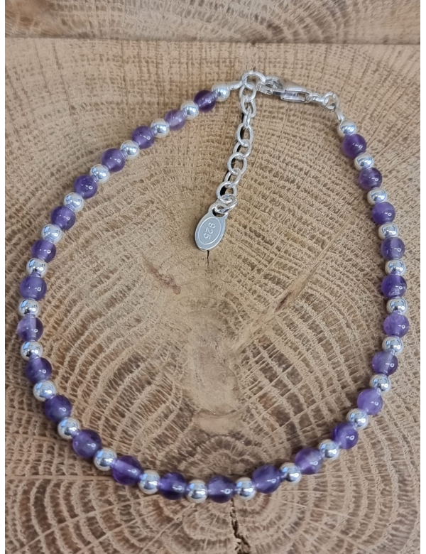Echt zilveren armband met Amethist Echt zilveren armband met Amethist