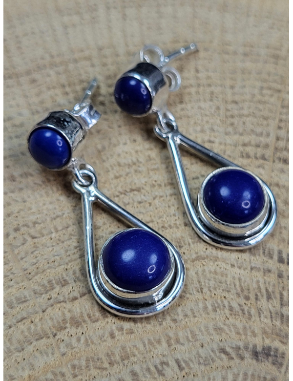 Echt zilveren oorbellen met Lapis Lazuli Echt zilveren oorbellen met Lapis Lazuli
