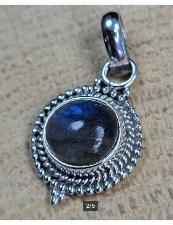 Echt zilveren hanger met Labradoriet 