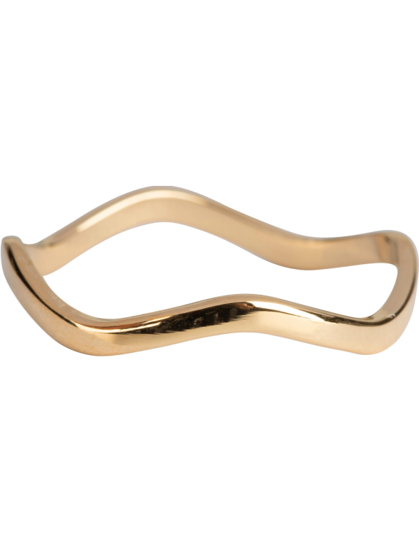 CHARMIN’S GOUDKLEURIGE STAPELRING R797 SMOOTH WAVES GOLDPLATED STAAL