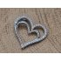 Echt zilveren hart hanger met strass steentjes. 