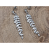 Echt zilveren oorbel hangers blaadjes met strass