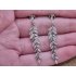 Echt zilveren oorbel hangers blaadjes met strass