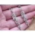 Echt zilveren oorbel hangers blaadjes met strass