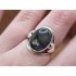 Echt zilveren ring met labradoriet en hartjes aan de zijkant