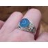 Echt zilveren ring met Blauwe Chalcedoon