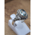 Echt zilveren Ring met Topaas maat 18