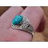 Echt zilveren ring met turkoois Maat 19,5